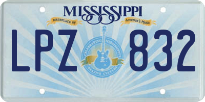 MS license plate LPZ832