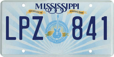MS license plate LPZ841
