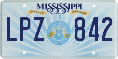 MS license plate LPZ842