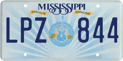 MS license plate LPZ844