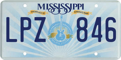 MS license plate LPZ846