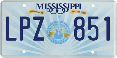 MS license plate LPZ851