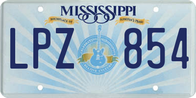 MS license plate LPZ854