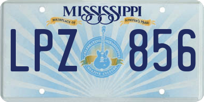 MS license plate LPZ856