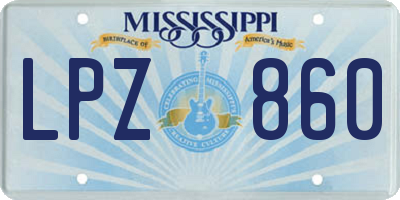 MS license plate LPZ860