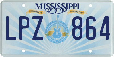 MS license plate LPZ864