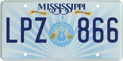 MS license plate LPZ866