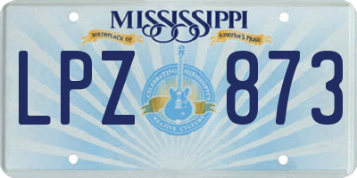 MS license plate LPZ873