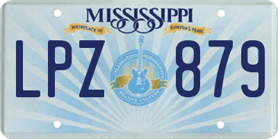 MS license plate LPZ879