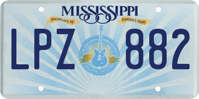MS license plate LPZ882
