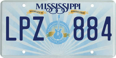 MS license plate LPZ884