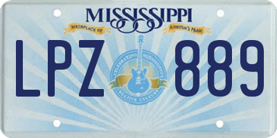MS license plate LPZ889