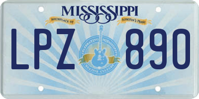 MS license plate LPZ890