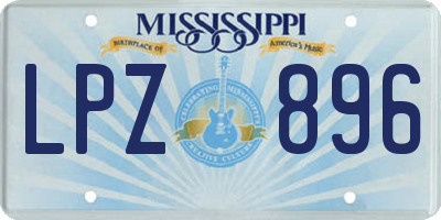 MS license plate LPZ896