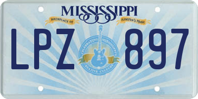 MS license plate LPZ897