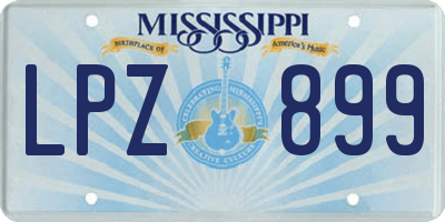 MS license plate LPZ899
