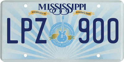 MS license plate LPZ900