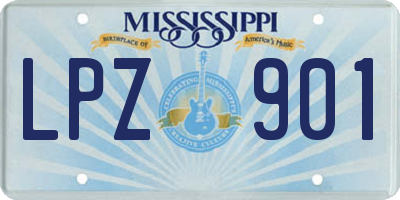 MS license plate LPZ901