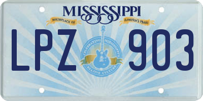 MS license plate LPZ903