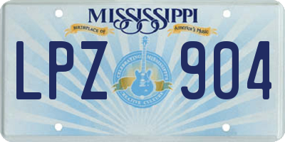 MS license plate LPZ904