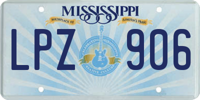 MS license plate LPZ906
