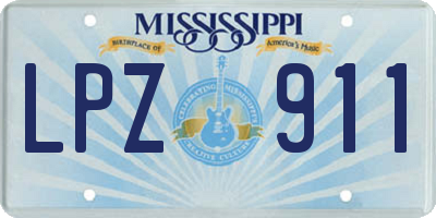 MS license plate LPZ911