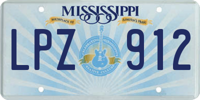 MS license plate LPZ912
