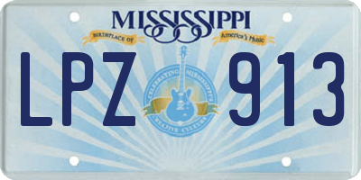 MS license plate LPZ913