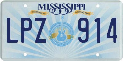 MS license plate LPZ914