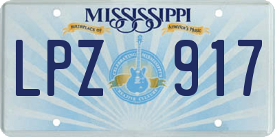 MS license plate LPZ917