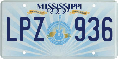 MS license plate LPZ936