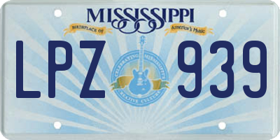 MS license plate LPZ939
