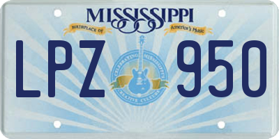 MS license plate LPZ950