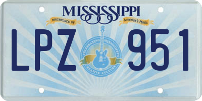 MS license plate LPZ951