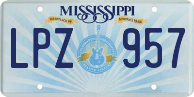 MS license plate LPZ957