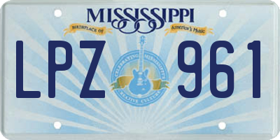 MS license plate LPZ961