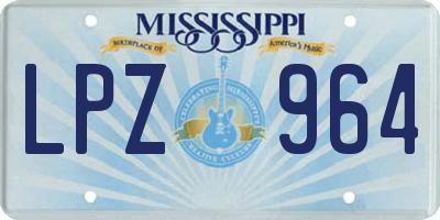 MS license plate LPZ964