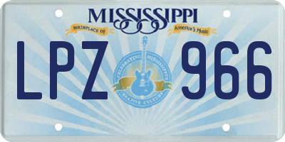 MS license plate LPZ966