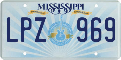 MS license plate LPZ969