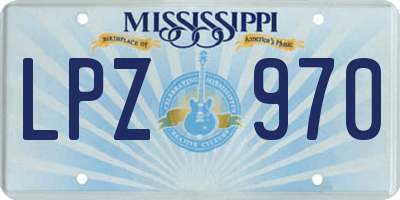 MS license plate LPZ970