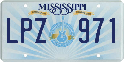 MS license plate LPZ971
