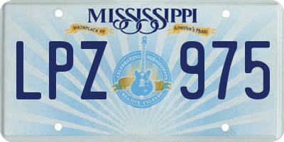 MS license plate LPZ975