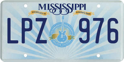 MS license plate LPZ976