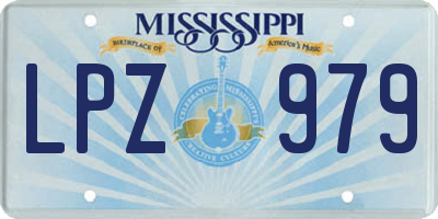 MS license plate LPZ979