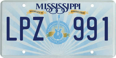 MS license plate LPZ991