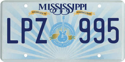 MS license plate LPZ995