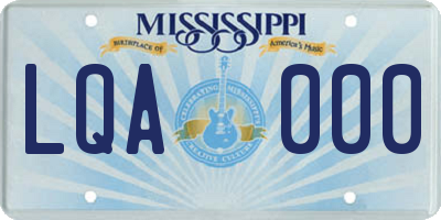 MS license plate LQA000
