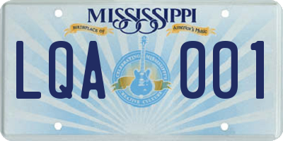 MS license plate LQA001