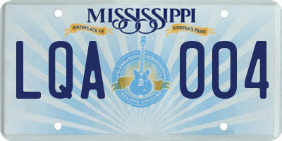 MS license plate LQA004