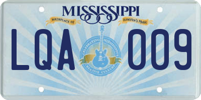MS license plate LQA009
